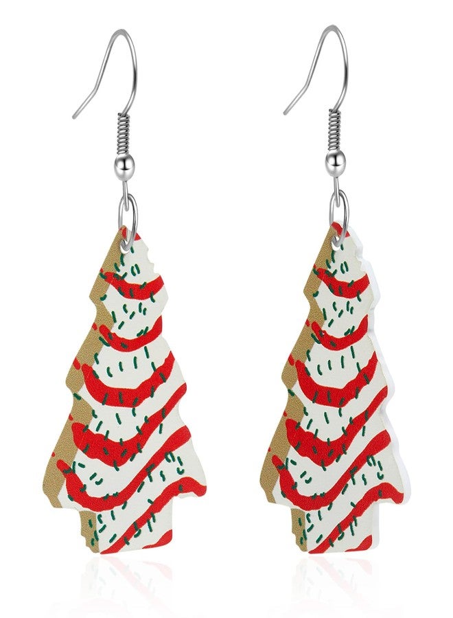 Joyline Christmas Tree Earrings for Women Cute Heart Drop Acrylic Dangle Earrings Christmas Jewelry Gifts Party Costume Outfits Accessories - Image 1
